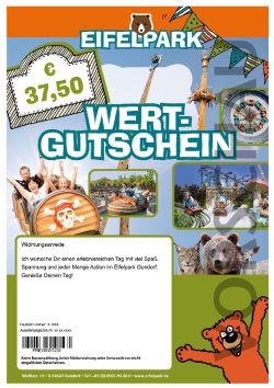 Eifelpark Wertgutschein 37,50 €